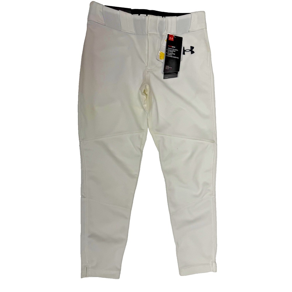 Under Armour Youth Leadoff II Baseball Pants White Heat Gear Size Small Loose